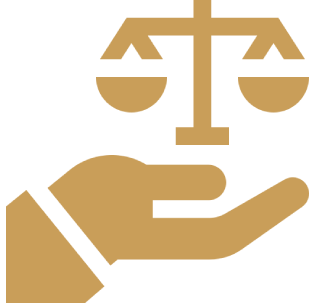 Here's an alt tag for the image: `Hand holding scales of justice`